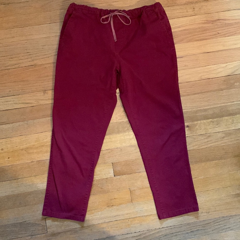 Wildfang Essential Drawstring Pants - Large - Burgundy